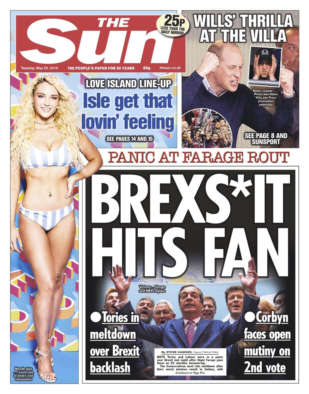 The Sun's front page. Picture: The Sun