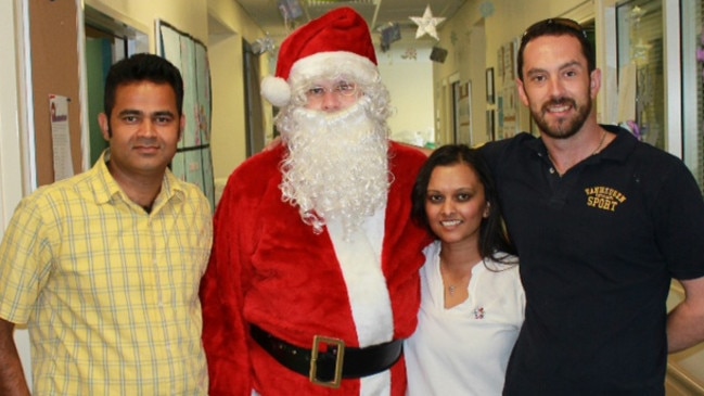 A Merry Christmas from Dr. Vijay Shinde (Nepean NICU), Santa (aka Paul Spicer) Naz and Chris Spicer.