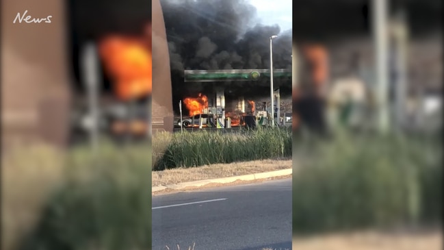 Fire at an On The Run service station in Dry Creek