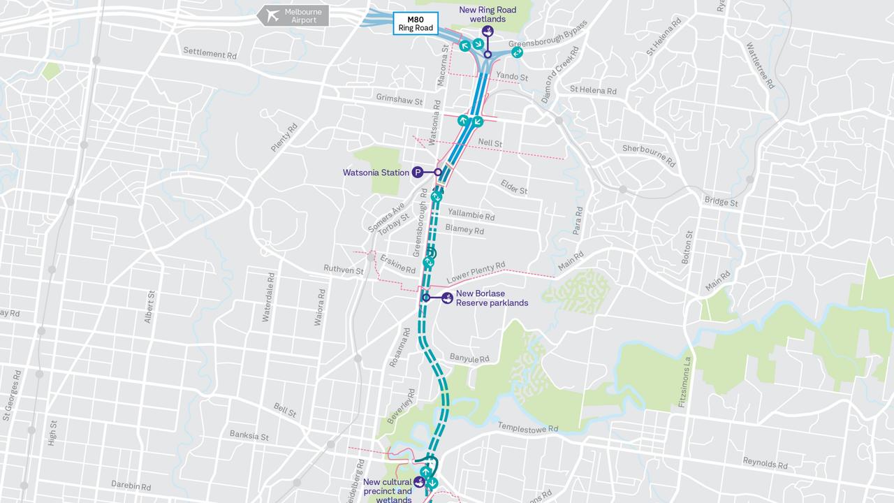 The project will connect the Metropolitan Ring Road at Greensborough with the Eastern Freeway at Bulleen