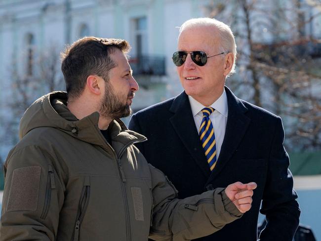 US President Joe Biden during his meeting with Ukrainian President Volodymyr Zelensky in Kyiv.