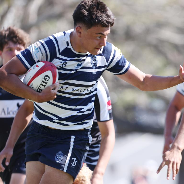 Action from the Under 16 Brisbane junior rugby league grand final between Brothers and Souths at Norman Park. Picture Lachie Millard