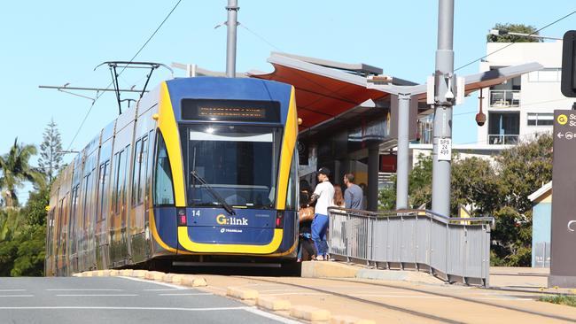 A tram pulling serenely - and safely - into a stop at Southport. Picture: Mike Batterham.