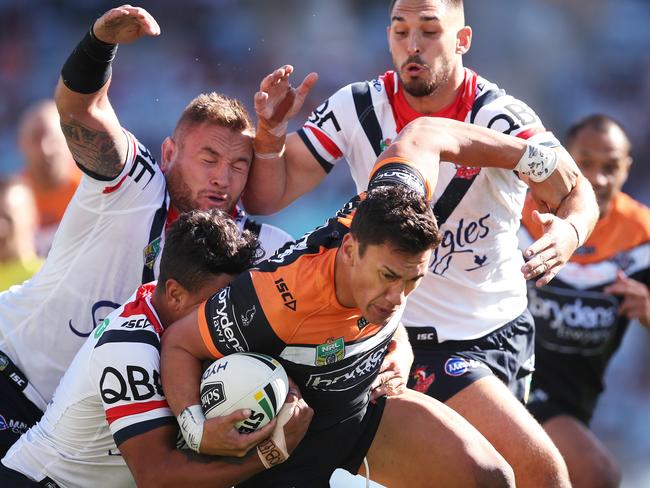 Wests Tigers will miss Elijah Taylor terribly. Picture: Phil Hillyard