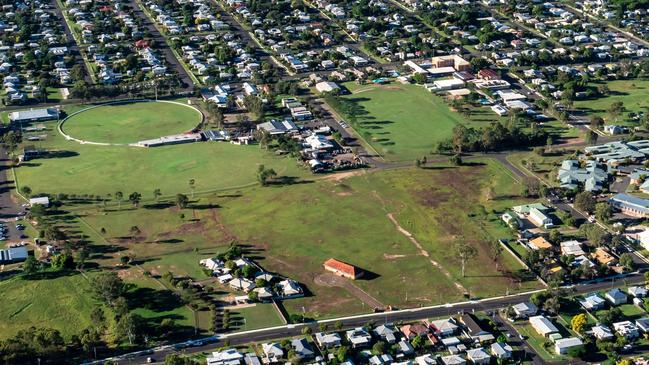 An aerial view of the vacant land on Neptune Street, Maryborough.