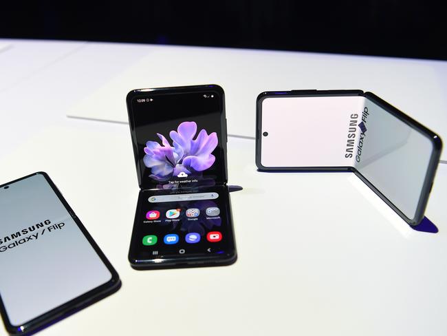 The price is high but the folding Samsung phone’s cool level is off the charts. (Photo by Josh Edelson / AFP)