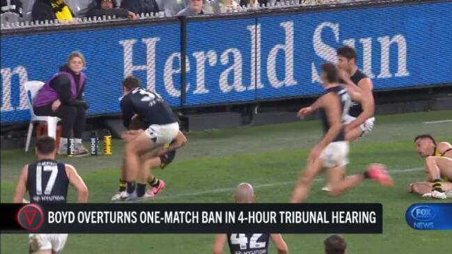 Carlton's Jordan Boyd overturns one-match ban, cops fine