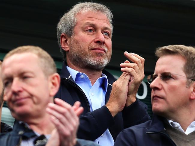 Departing Chelsea owner Roman Abramovich looks on during a Premier League match at Stamford Bridge during 2017. Picture: Chris Brunskill Ltd/Getty Images