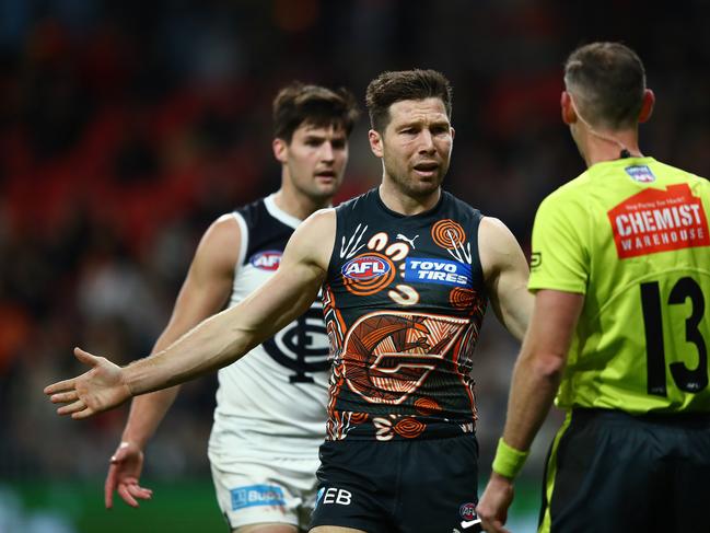 Giants Toby Greene has once again come under scrutiny from the MRO. Picture: Brett Costello.