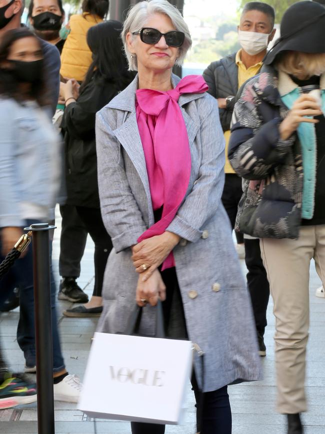 The Right Honourable Lord Mayor of Adelaide, Sandy Verschoor, is pretty in pink in the mall. Picture: Dean Martin