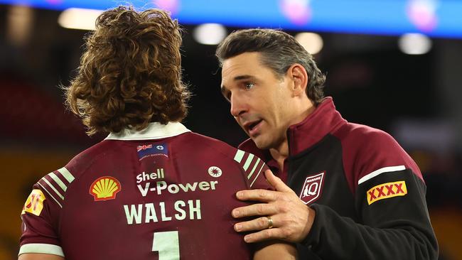 Queensland coach Billy Slater has accused the Blues of repeatedly hitting Reece Walsh off the ball in the State of Origin decider. Picture: Chris Hyde/Getty Images