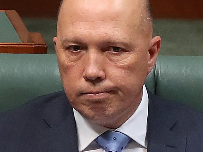 Home Affairs Minister Peter Dutton in Question Time in the House of Representatives Chamber, at Parliament House in Canberra. Picture Kym Smith