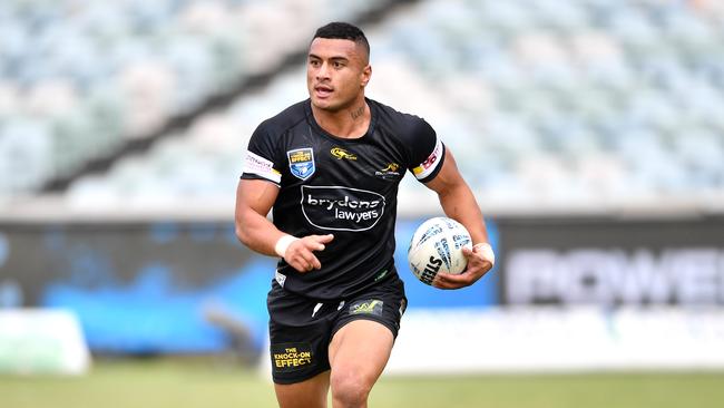 Canterbury Bulldogs rookie Falakiko Manu in action for Mounties