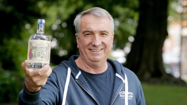 Bill McHenry of McHenry Distillery with his Federation Gin, which is the official gin of Australia's Parliament House in Canberra. Picture: PATRICK GEE