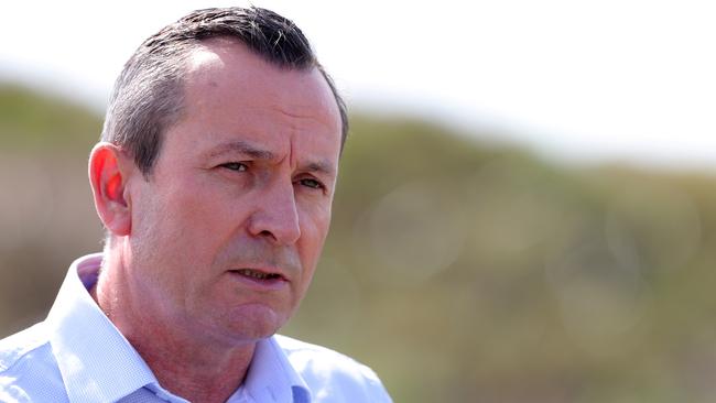 Premier of Western Australia Mark McGowan speaks to the media during a press conference in Perth.