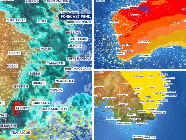 Christmas Day weather is looking wet and stormy in the east. Picture: Sky News Weather