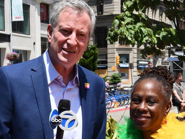 New York City Mayor Bill de Blasio and his wife Chirlane McCray. Picture: AFP