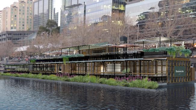 The proposed Yarra Botanicals floating bar has been delayed. Pic: Australian Venue Co