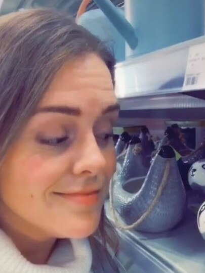 The comedian stared lovingly at Kmart’s products … Picture: TikTok / jordanagrace1