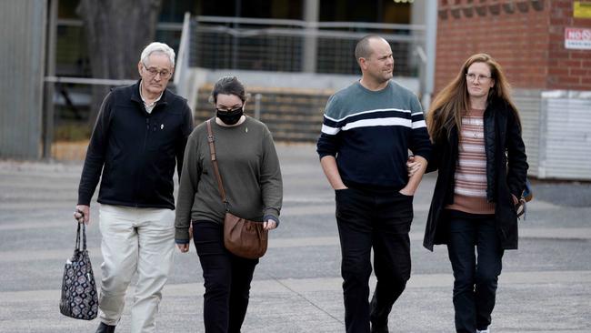 Lunch survivor Ian Wilkinson and family members sat in court on Monday. Picture: NewsWire / David Geraghty