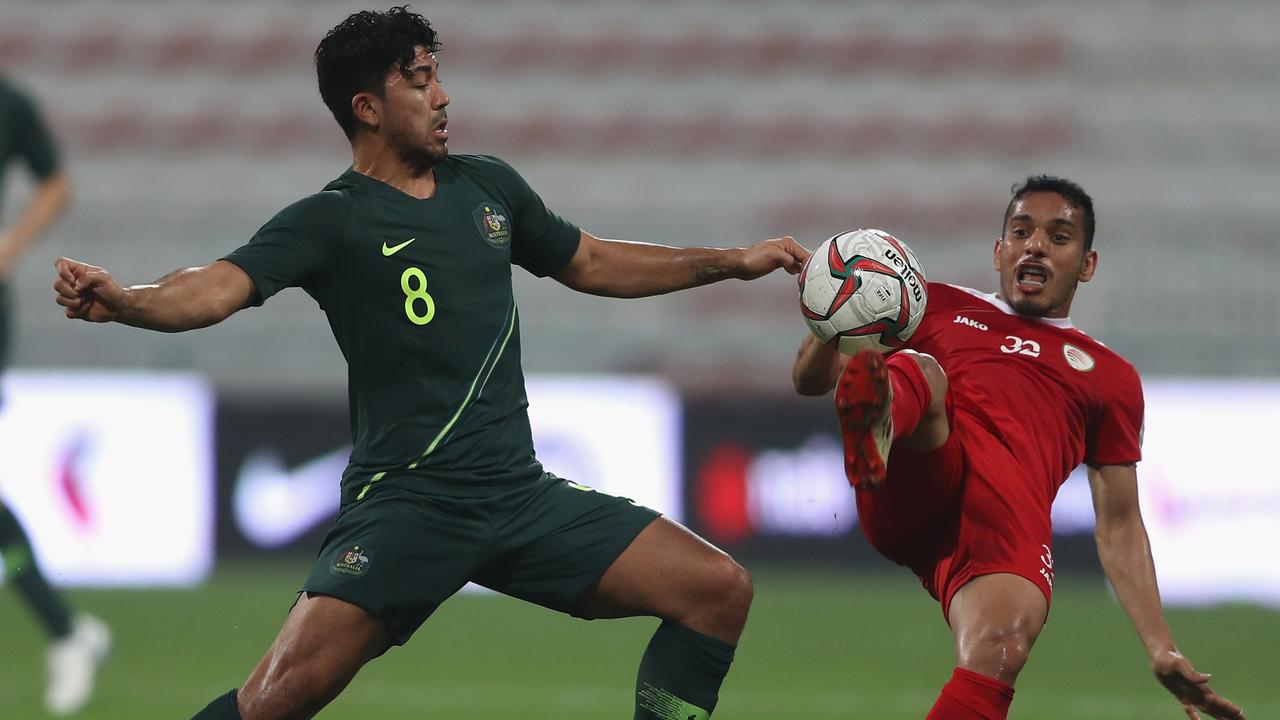 Massimo Luongo tries to stamp his authority on the game.