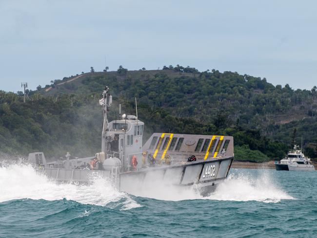 Search for the MRH-90 Taipan helicopter near Dent Island. Picture: Michaela Harlow