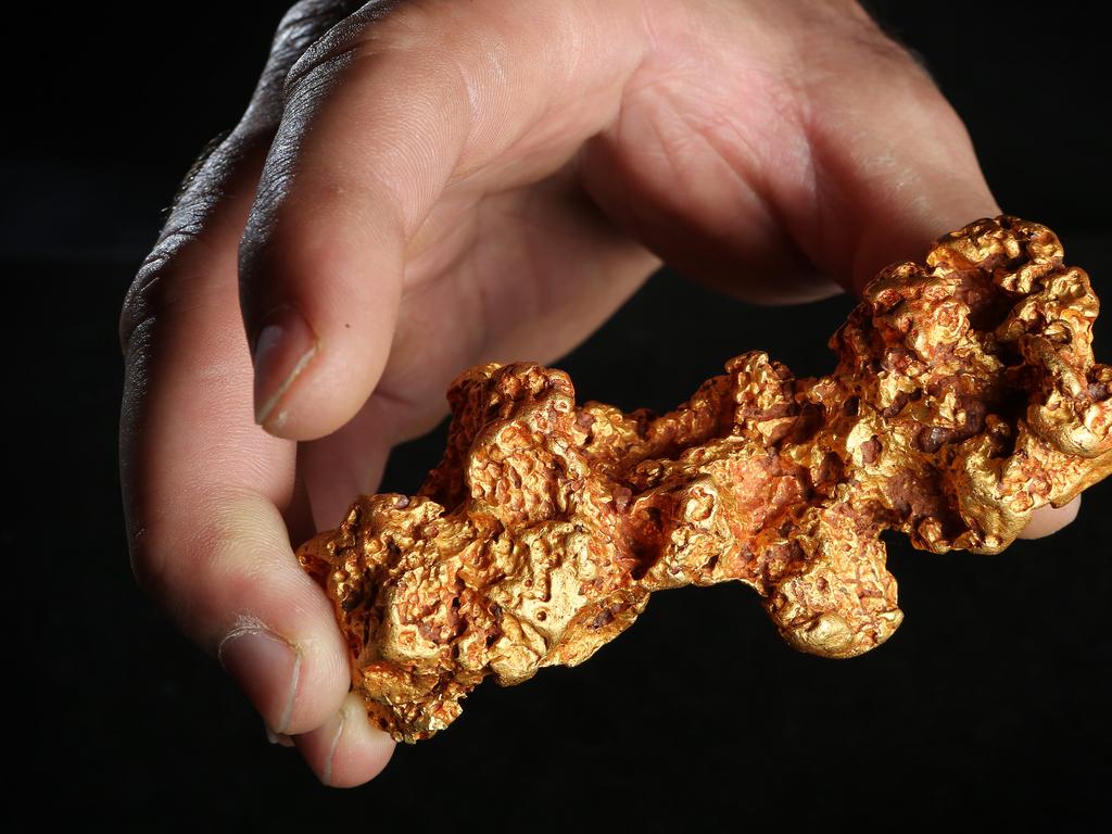 A 586.5 gram gold nugget is to be auction at Leonard Joel, South Yarra. It is expected to fetch up to $80,000. Picture: Mark Stewart