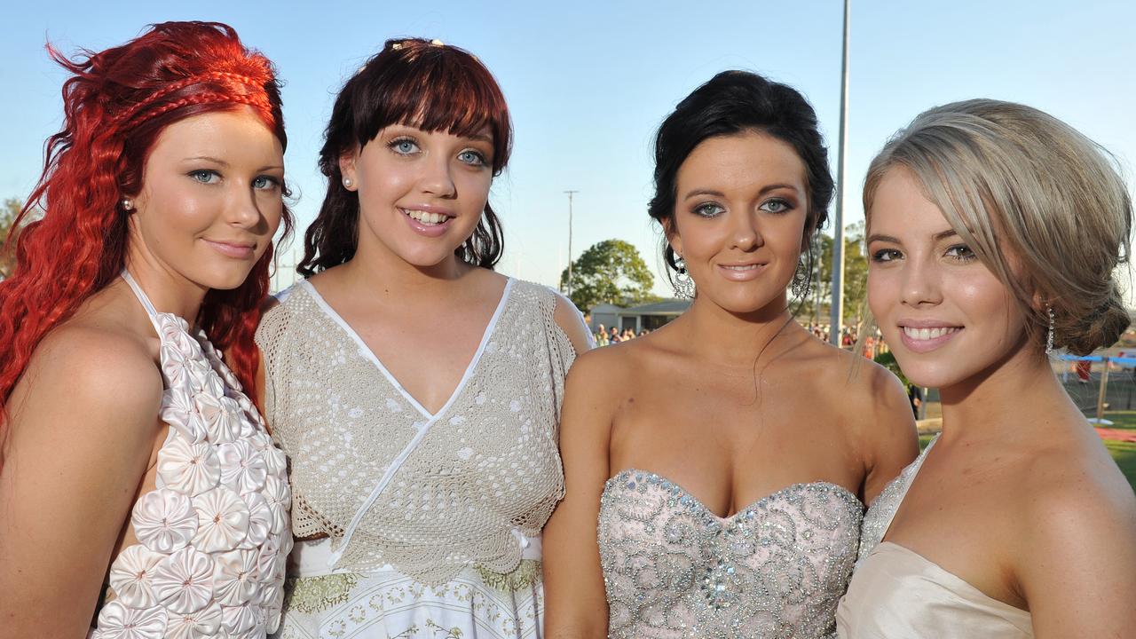 Hannah Payne, Amy Baldwin, Steph Black and Clare Martin at the Bundaberg High School Prom.Photo: Scottie Simmonds/NewsMail