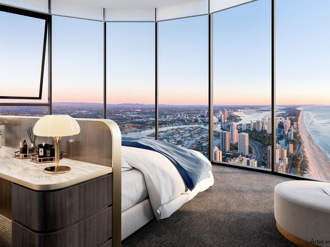 Artist impression of the "super penthouse" inside Meriton's Ocean Supertower in Surfers Paradise.