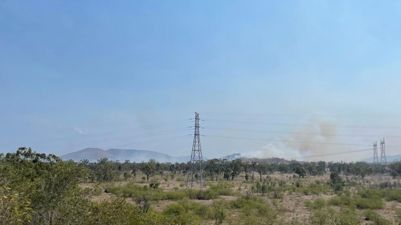 Multiple fire crews are on scene battling a 'fast moving' vegetation fire at Kabra west of Rockhampton. Photos: Vanessa Jarrett