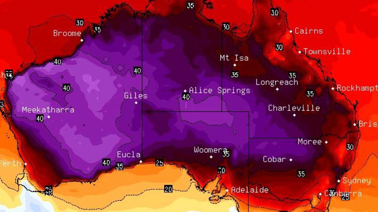 Temperatures will rise to 40C and stay high for days. Picture: Stormcast