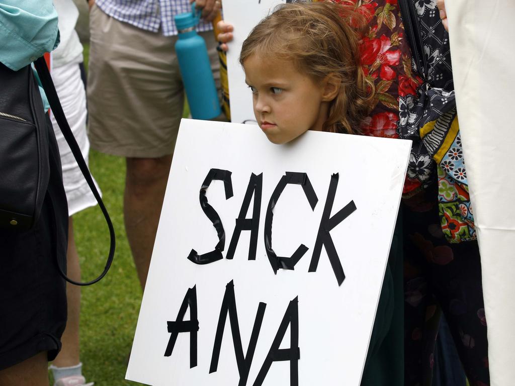 Children were among the protesters. Picture: NCA NewsWire/Tertius Pickard