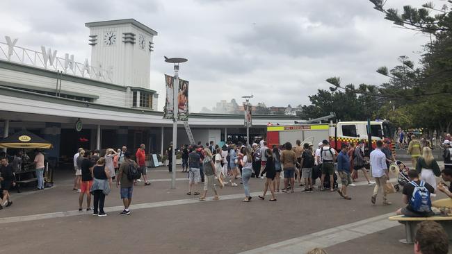 Approximately 50 diners have been evacuated after a fire broke out at Betty's Burgers on Manly Wharf. Picture: Gary Hamilton-Irvine