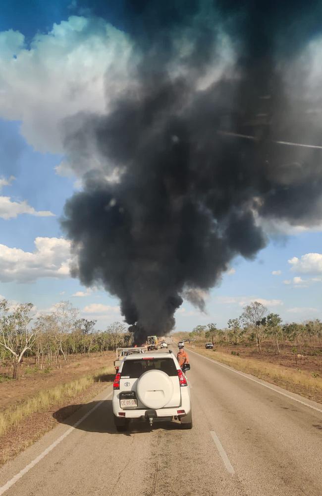 NT Police have confirmed six people were killed after a 4WD and road train crashed on the Stuart Highway, south of Pine Creek on Friday September 29.