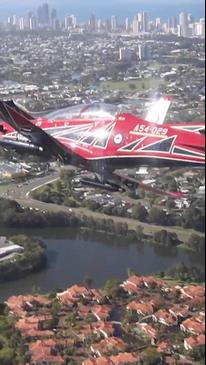 The Roulettes fly over the Gold Coast for the Pacific Airshow