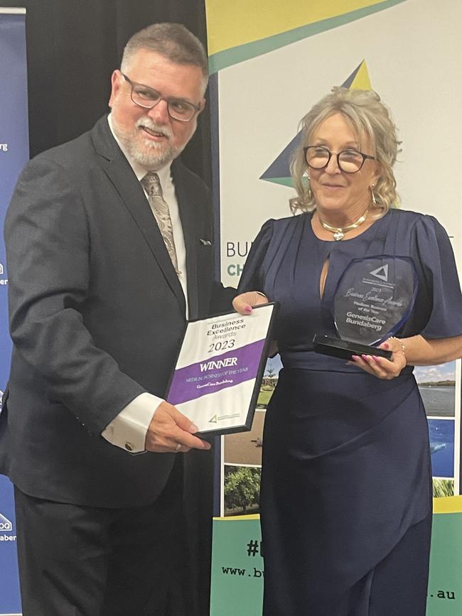 Lyn Tate from GenesisCare received the Medium Business of the Year award at the 2023 Bundaberg & District Business Excellence Awards.