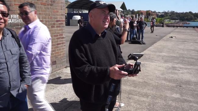 Tech journalist Chris Griffith pilots a Solo drone as it takes a 'drone selfie'