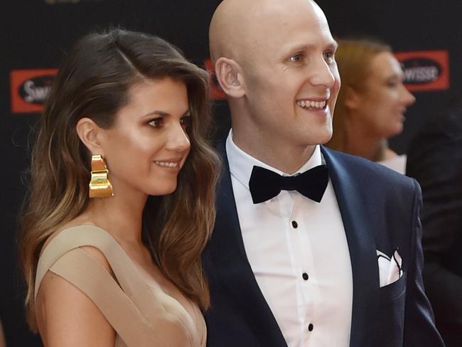 2017 AFL Brownlow Medal count at Crown Palladium. Gary and Jordan Ablett. Picture: Jason Edwards