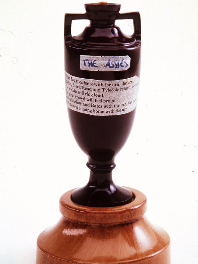 The Ashes cricket test trophy.