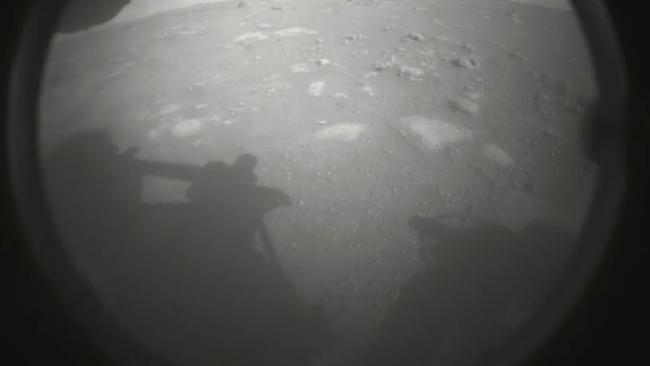 The first pictures of Mars from the Perseverance rover. Picture: NASA / Twitter