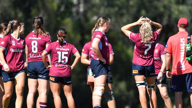 University players Women's club rugby union between Sunnybank and University Saturday May 6, 2023. Picture, John Gass