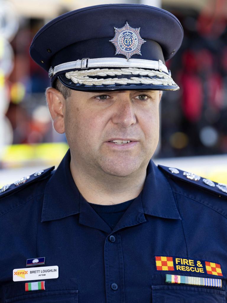 CFS Chief Officer Brett Loughlin announcing the new CFS truck rollout. Picture: Kelly Barnes