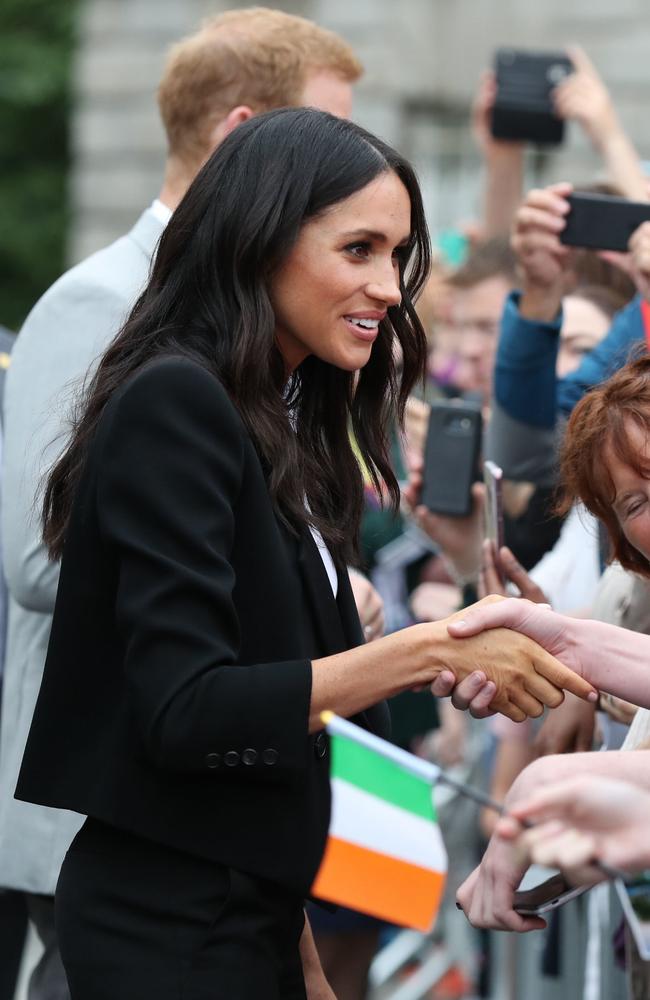 Prince Harry and Meghan, Duchess of Sussex visit Trinity College on the second day of their official two day royal visit to Ireland. Picture: Gareth Fuller-Pool/Getty Images