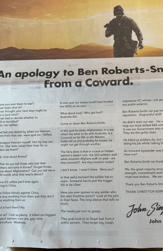 Australian businessman John Singleton has spoken about his controversial defence of war veteran Ben Roberts-Smith in a candid conversation with Erin Molan.