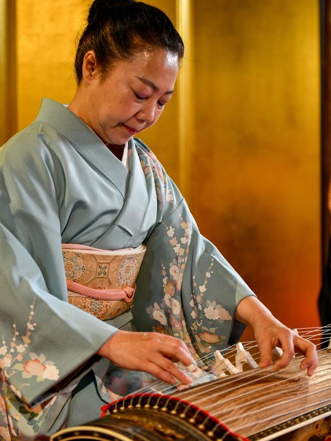 A performer playing the koto in Tomonoura. Picture: Thibault Garnier