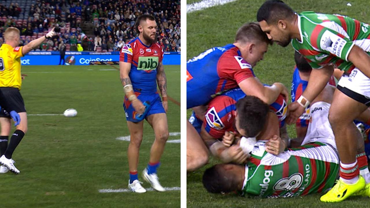 David Klemmer sent off, Daniel Suluka-Fifita, Latrell Mitchell, Knights vs Rabbitohs, Spherical 17