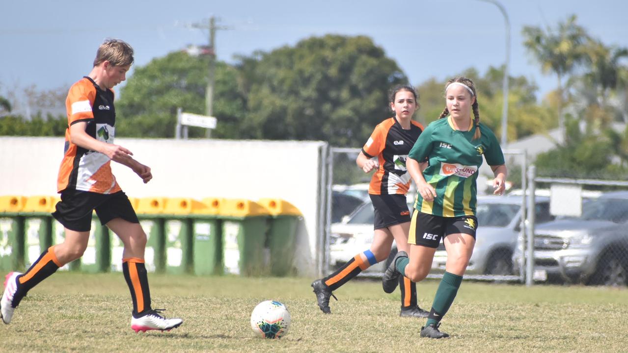 ELisha Holdsworth in the Country United and Mackay Lions under-13/14s Division One clash at Mackay Football Park, 21 August 2021. Picture: Matthew Forrest
