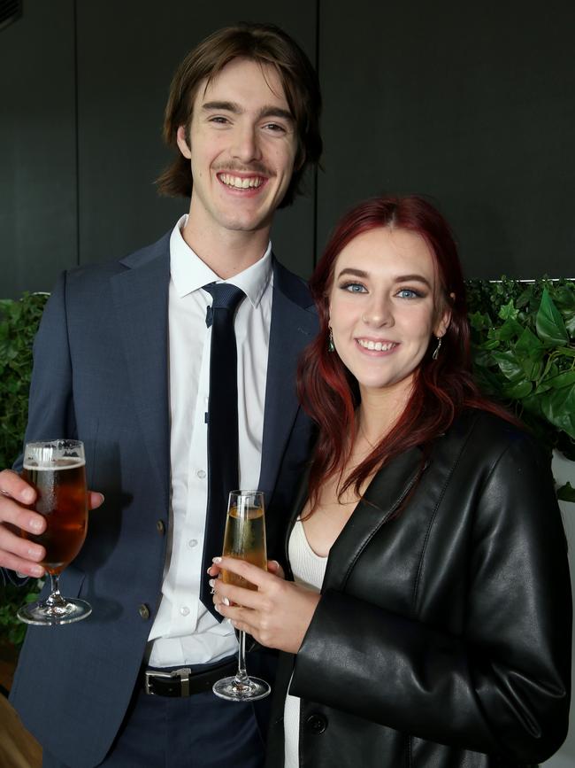 St Joseph’s College 2021 graduation ceremony. Jarrod Zanardo and Olivia Smith. Picture: Mike Dugdale
