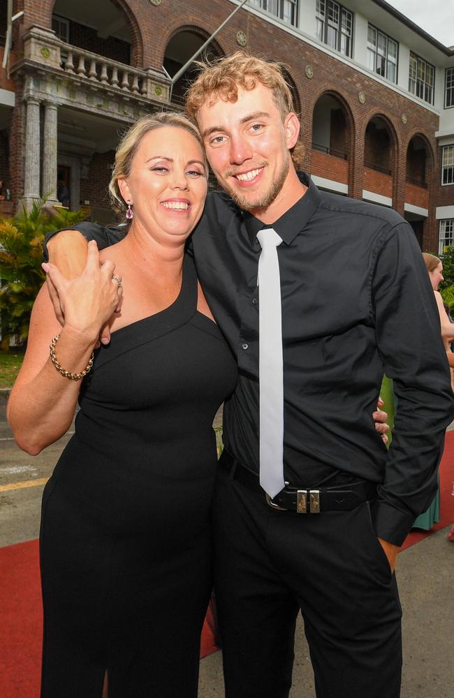 St John's College Woodlawn class of 2022: Cain McClelland with his Mum, Mel. Picture: Cath Piltz