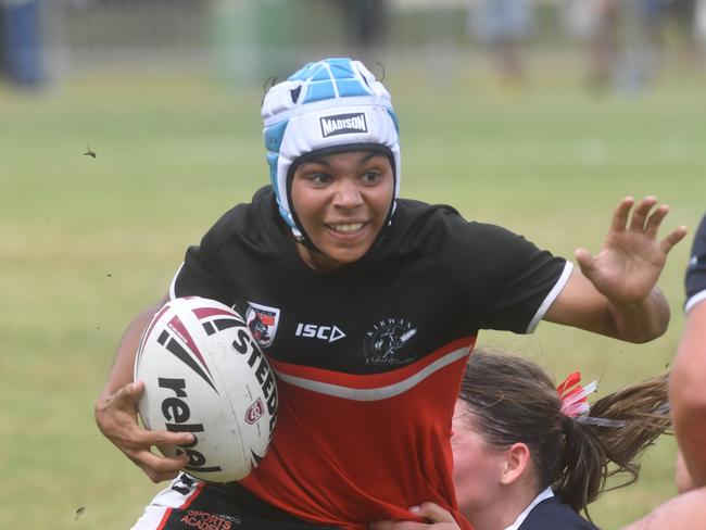 Kirwan State High School hosts St Patrick's College, Mackay, in round 1 of the 2025 Aaron Payne Cup. Senior Girls. Picture: Evan Morgan